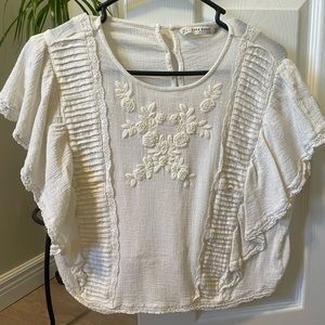 Zara white beaded top